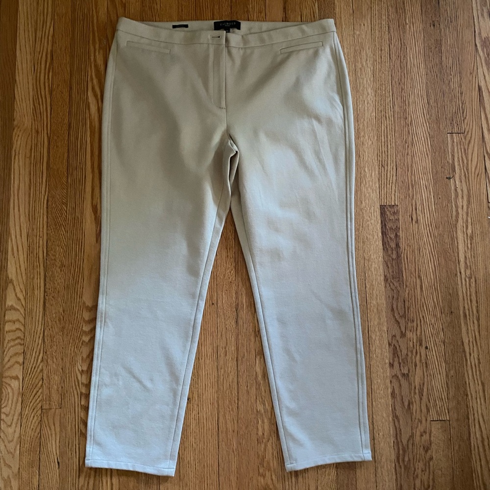Talbots Beige/Cream Ponte Ankle Pants 16P